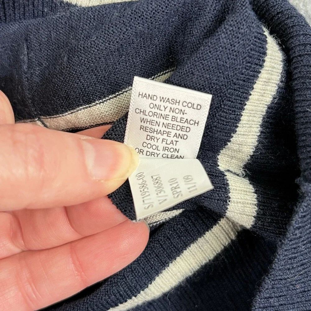 Vintage Y2K Banana Republic Hoodie Sweater Mens L Navy‎ Wool Baja Boho Coastal